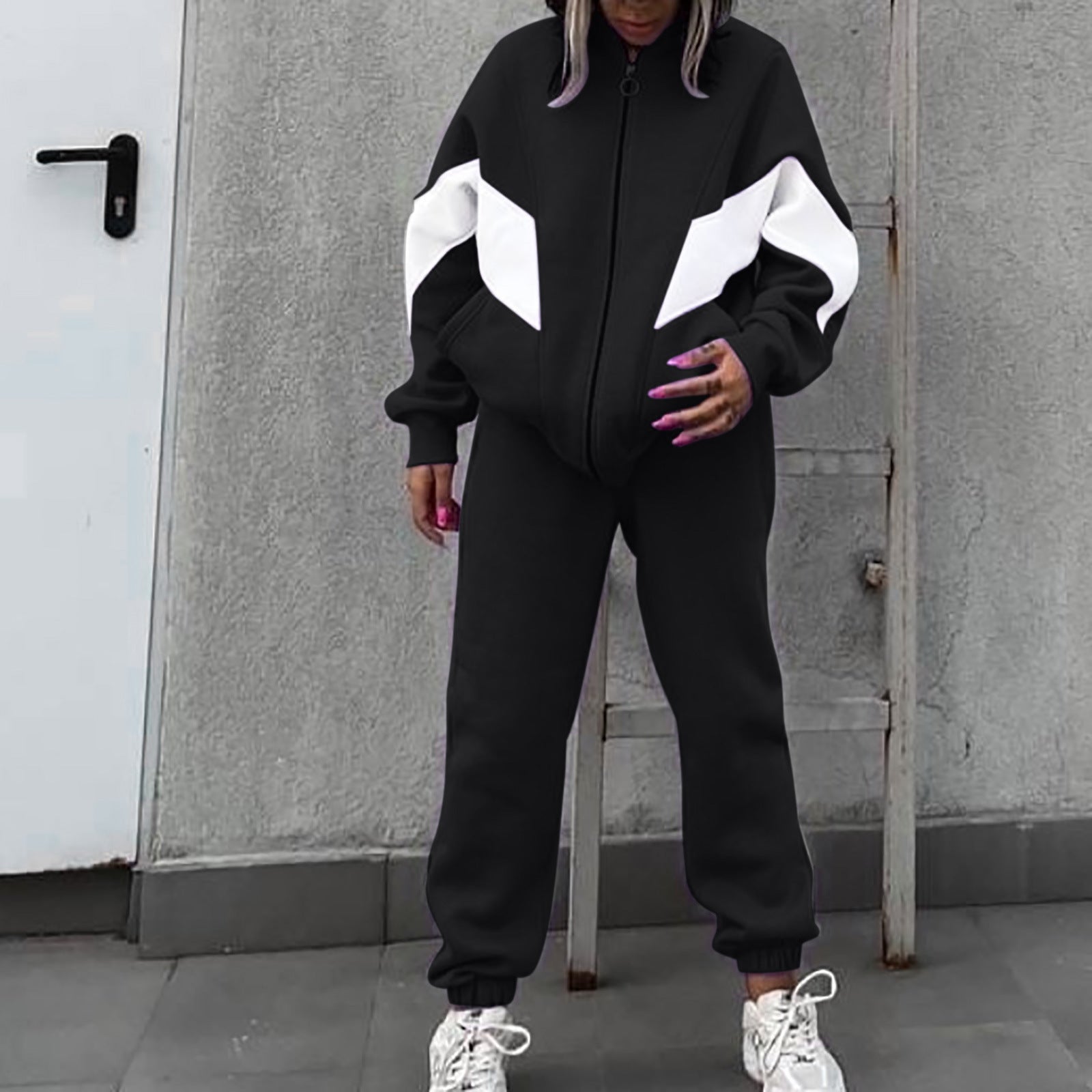 Loose-fitting Casual Pullover Suit Two-piece Set