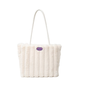 Autumn And Winter Plush New Casual Shoulder Large Capacity Totes