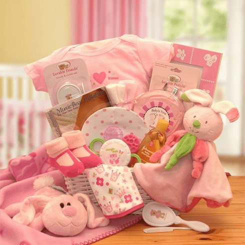 Hunny Bunny's New Baby Gift Basket - baby bath set -  baby girl gifts - new baby gift basket - baby gift baskets - baby shower gifts