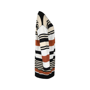 Autumn Winter Women Color Matching Long Sweater Cardigan
