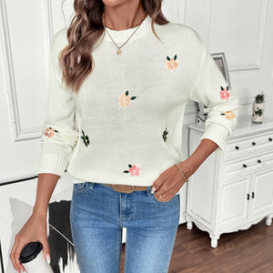 Sweet Crew Neck Pullover Sweater Women