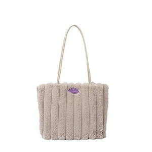 Autumn And Winter Plush New Casual Shoulder Large Capacity Totes
